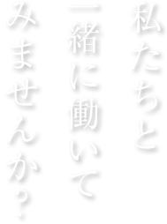 私たちと一緒に働いてみませんか？